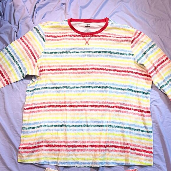 Crayola X brand Kohl's MENS 3XBIG Multicolor Striped Capri Length Pajama Set - Picture 2 of 6